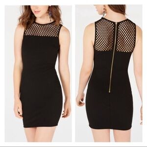 B.Darlin Black Mesh Caged Bodycon Mini Dress Juniors Size 7/8